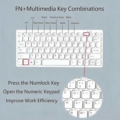 Mini 78 Keys Wired USB Keyboard - Compact & Silent Design for Laptops & Desktops (White) in Kuwait