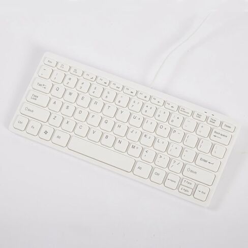 Mini 78 Keys Wired USB Keyboard - Compact & Silent Design for Laptops & Desktops (White) in Kuwait