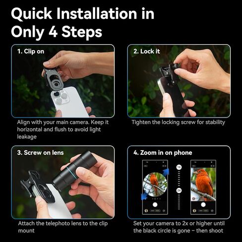 APEXEL 6X Telephoto Lens for iPhone – 144mm Equivalent, Universal Clip in Kuwait