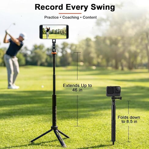 Golf Tripod & Monopod for Swing Recording, Magnetic Golf Phone Stand Kit in Kuwait