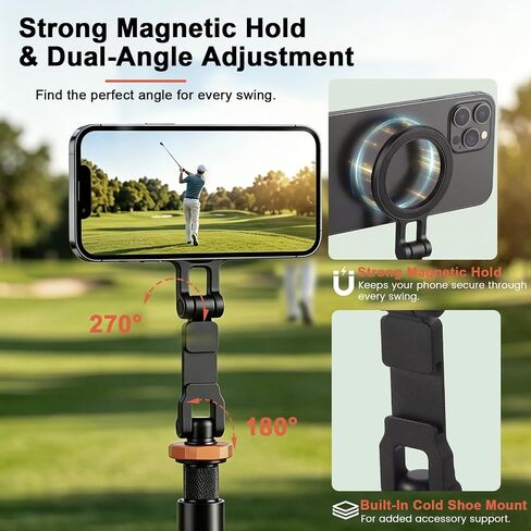 Golf Tripod & Monopod for Swing Recording, Magnetic Golf Phone Stand Kit in Kuwait