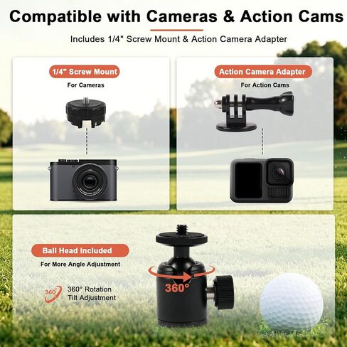 Golf Tripod & Monopod for Swing Recording, Magnetic Golf Phone Stand Kit in Kuwait