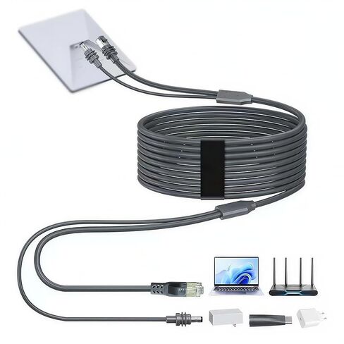 Elfcam - 5m 3-in-1 Cable for Starlink Mini – USB-C Power Supply + Starlink Mini Standard, RJ45 CAT6 Connector for Extended Network, 5 Metres in Kuwait