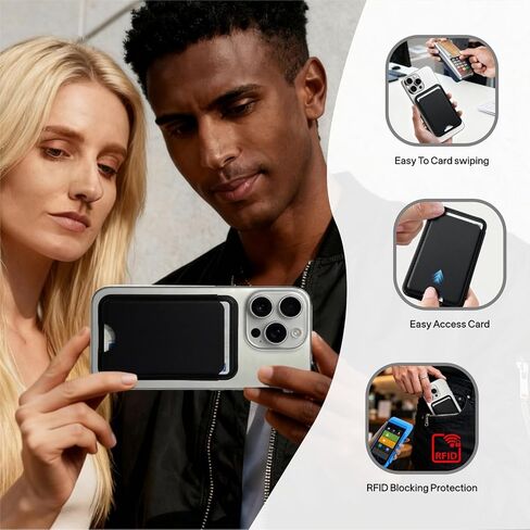 MagSafe Wallet Card Holder for iPhone 12-17 Series, Black in Kuwait