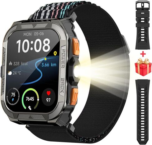 Blackview GPS Smart Watch for Men with ChatGPT, AI Translator, Compass & Flashlight/100-Day Battery/Bluetooth Calling/Health Monitor/100+ Sports,Fitness Tracker for iPhone/Android Phones in Kuwait