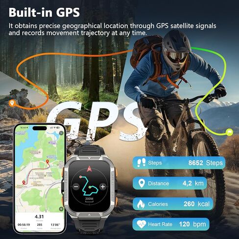 Blackview GPS Smart Watch for Men with ChatGPT, AI Translator, Compass & Flashlight/100-Day Battery/Bluetooth Calling/Health Monitor/100+ Sports,Fitness Tracker for iPhone/Android Phones in Kuwait