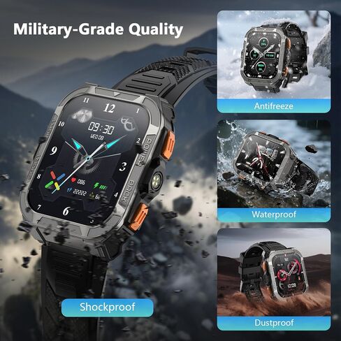 Blackview GPS Smart Watch for Men with ChatGPT, AI Translator, Compass & Flashlight/100-Day Battery/Bluetooth Calling/Health Monitor/100+ Sports,Fitness Tracker for iPhone/Android Phones in Kuwait