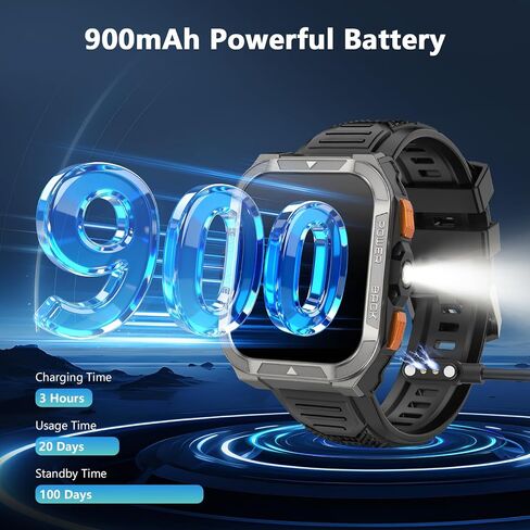 Blackview GPS Smart Watch for Men with ChatGPT, AI Translator, Compass & Flashlight/100-Day Battery/Bluetooth Calling/Health Monitor/100+ Sports,Fitness Tracker for iPhone/Android Phones in Kuwait