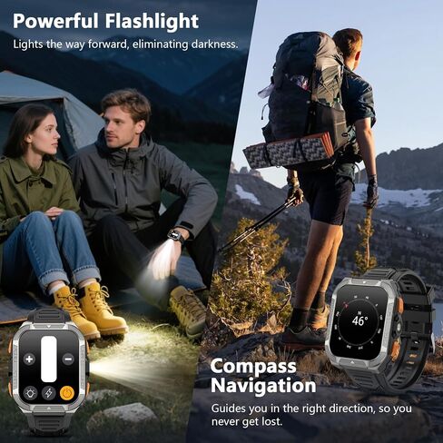 Blackview GPS Smart Watch for Men with ChatGPT, AI Translator, Compass & Flashlight/100-Day Battery/Bluetooth Calling/Health Monitor/100+ Sports,Fitness Tracker for iPhone/Android Phones in Kuwait