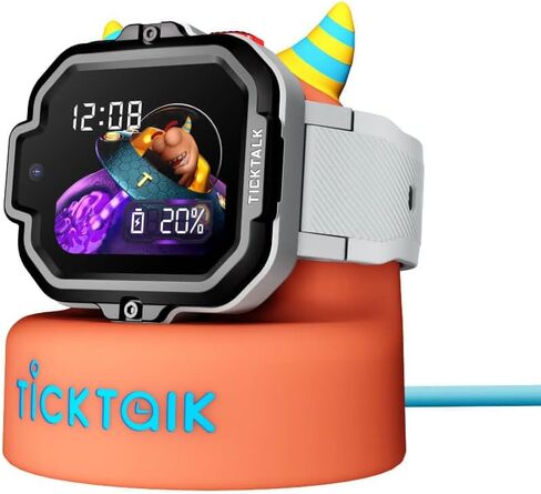 TickTalk 5 Cellular Kids Smart Watch (AT&T's Network) with GPS Tracker & Video Calling, Power Base and Tempered Glass Screen Protectors (2 per Pack) Bundle - Smart Watch for Kids with Parent Apps in Kuwait