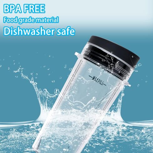 16oz Blender Cup Set Compatible with Ninja Replacement Parts, Single Serve Blender Cups+Sip & Seal lids for QB3001SS Fit Compact Personal QB3000 BL660 BL740 BL770 BL780 BL810 in Kuwait