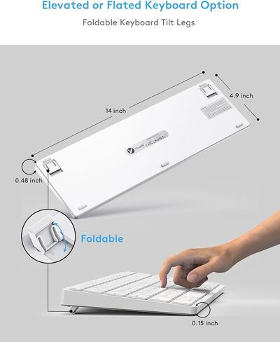 Compact Mac Keyboard with Numeric Keypad, Bluetooth Wireless Keyboard for iMac/MacBook/Mac mini,Apple-Style Layout for MacOS, Quiet Comfortable Typing, USB-C Rechargeable, Ergonomic Kickstand in Kuwait
