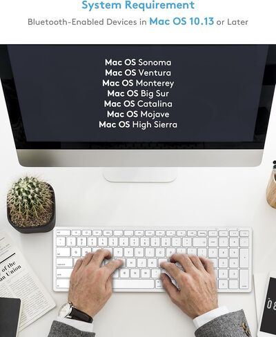 Compact Mac Keyboard with Numeric Keypad, Bluetooth Wireless Keyboard for iMac/MacBook/Mac mini,Apple-Style Layout for MacOS, Quiet Comfortable Typing, USB-C Rechargeable, Ergonomic Kickstand in Kuwait