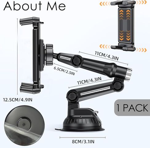 5 in 1 Tablet Holder for Car, Black in Kuwait