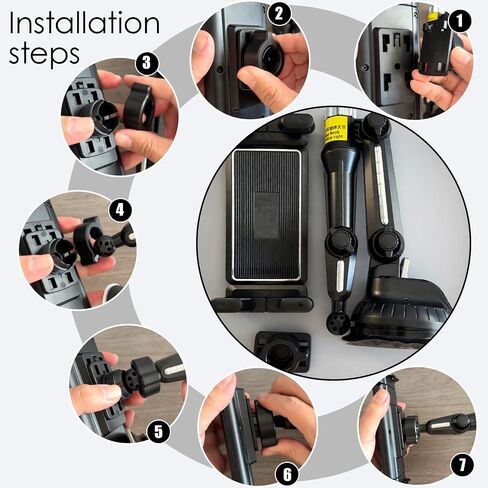 5 in 1 Tablet Holder for Car, Black in Kuwait