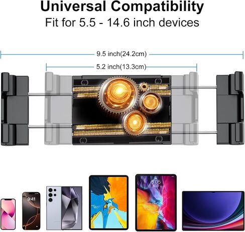 PLDHPRO iPad Holder for Car CD Slot, Adjustable Tablet Mount Air Vent Stand Compatible with 5.5'' -14.6'' Phone, iPad mini/Air/Pro, Galaxy Tab, Z Fold, Vehicle GPS Navigation Accessories in Kuwait