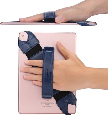 Joylink Hand Strap Holder Updated Version with Secure and 360°Swivel Leather Handle Grip Elastic Belt for All 10.1" Tablets (iPad Air Pro Samsung Nexus), Navy Blue in Kuwait