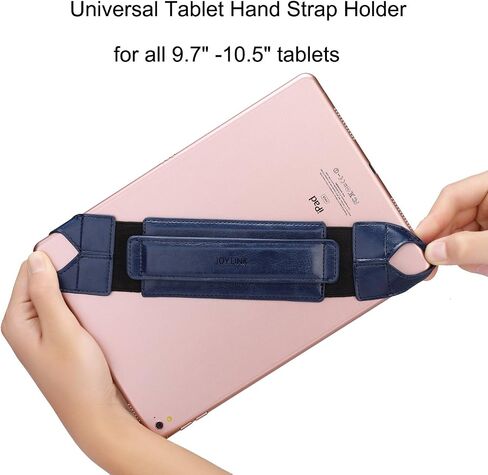 Joylink Hand Strap Holder Updated Version with Secure and 360°Swivel Leather Handle Grip Elastic Belt for All 10.1" Tablets (iPad Air Pro Samsung Nexus), Navy Blue in Kuwait