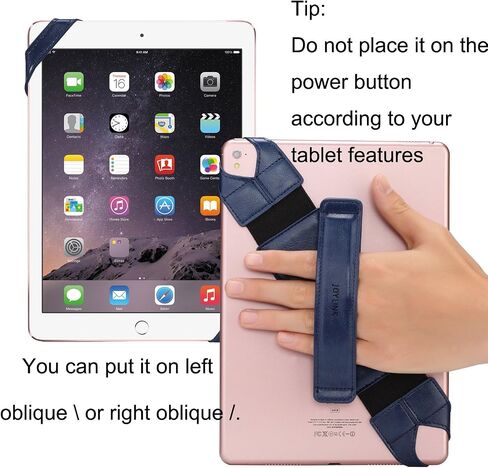 Joylink Hand Strap Holder Updated Version with Secure and 360°Swivel Leather Handle Grip Elastic Belt for All 10.1" Tablets (iPad Air Pro Samsung Nexus), Navy Blue in Kuwait