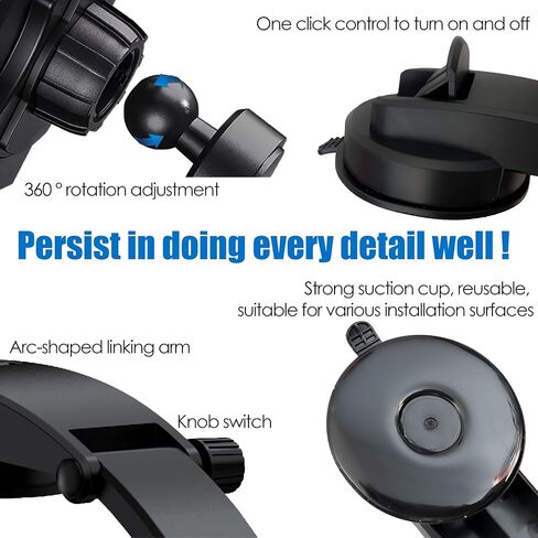 iPad Holder for Car, Dashboard Tablet Mount, Black in Kuwait