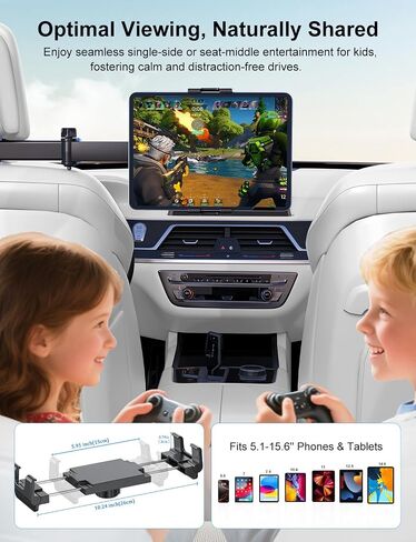 PLDHPRO Tablet Holder for Car Headrest, Backseat iPad Mount with Foldable Extension Arm, Road Trip Accessories for Kids, Fits 5.5-14.6" Tablets & Phones, iPad Pro Air Mini, Galaxy Tab, Fire HD in Kuwait