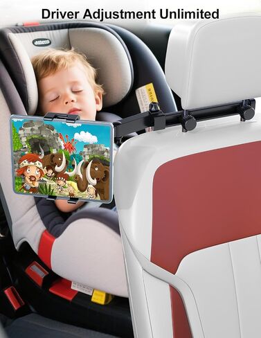 PLDHPRO Tablet Holder for Car Headrest, Backseat iPad Mount with Foldable Extension Arm, Road Trip Accessories for Kids, Fits 5.5-14.6" Tablets & Phones, iPad Pro Air Mini, Galaxy Tab, Fire HD in Kuwait