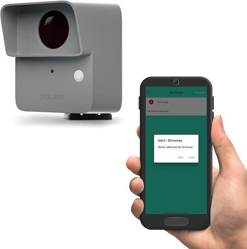 YoLink Sidewalk Outdoor Motion Detector, 3000ft Extreme Range Driveway Alert, No Hub Required, Works with Amazon Sidewalk ($0.99/mo Sub), Property Security & Perimeter Support, App/Email/Text Alerts in Kuwait