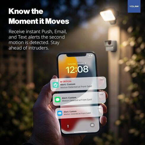 YoLink Sidewalk Outdoor Motion Detector, 3000ft Extreme Range Driveway Alert, No Hub Required, Works with Amazon Sidewalk ($0.99/mo Sub), Property Security & Perimeter Support, App/Email/Text Alerts in Kuwait