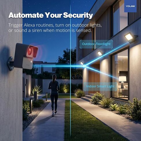 YoLink Sidewalk Outdoor Motion Detector, 3000ft Extreme Range Driveway Alert, No Hub Required, Works with Amazon Sidewalk ($0.99/mo Sub), Property Security & Perimeter Support, App/Email/Text Alerts in Kuwait