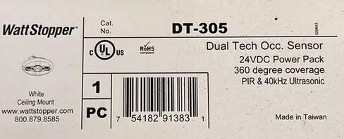 1- Watt Stopper DT-305 Series Dual Technology Ceiling Occupancy Sensors 360 Degree PIR, White Wattstopper in Kuwait