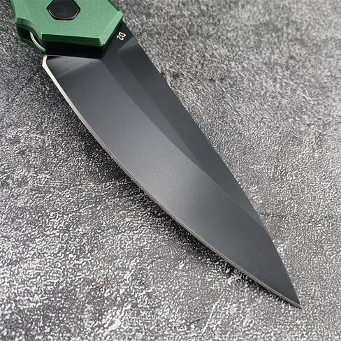 HUAAO Outdoor Folding Pocket Knives,Green Aluminum Handles with Reversible Clip,Everyday Carry Knife Christmas Gift for Men Women in Kuwait