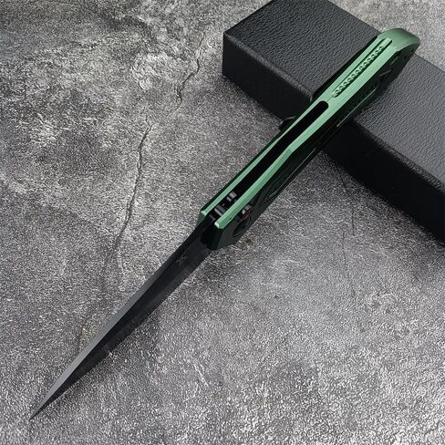 HUAAO Outdoor Folding Pocket Knives,Green Aluminum Handles with Reversible Clip,Everyday Carry Knife Christmas Gift for Men Women in Kuwait