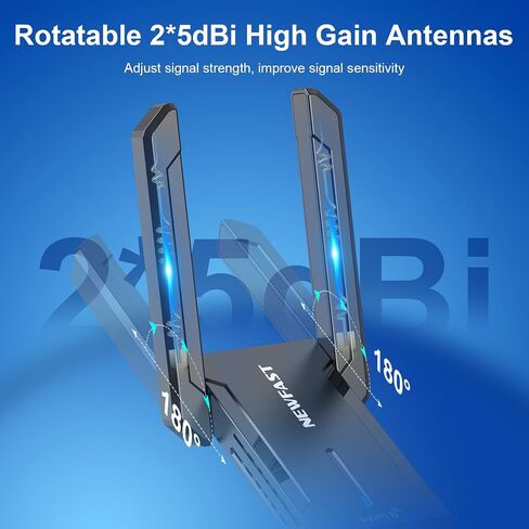 NEWFAST AXE5400 USB WiFi 6 Adapter for Desktop PC NF-U353, Tri-Band Wireless Network Adapter for Desktop, 6GHz/5GHz/2.4GHz Wireless Network Transceiver USB WiFi Dongle for Windows 11/10 in Kuwait