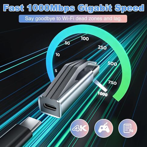 Ethernet to USB C Adapter 1pc,RJ45 Male to USB-C Ethernet Adapter in Kuwait