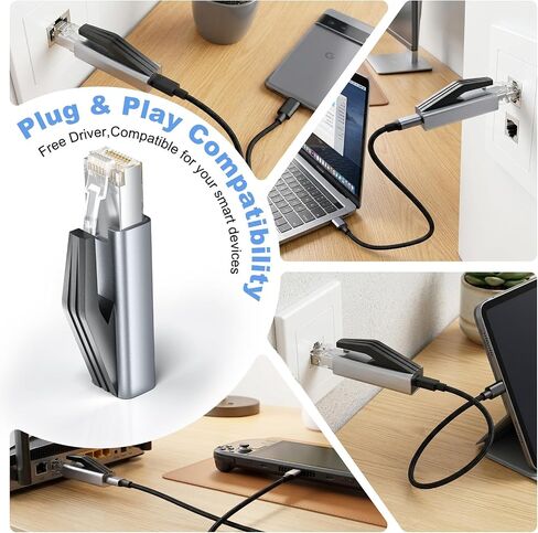 Ethernet to USB C Adapter 1pc,RJ45 Male to USB-C Ethernet Adapter in Kuwait