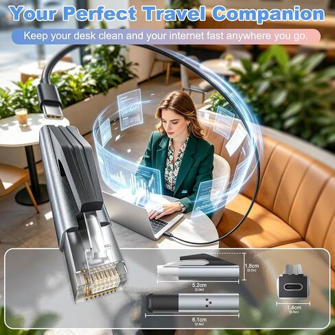 Ethernet to USB C Adapter 1pc,RJ45 Male to USB-C Ethernet Adapter in Kuwait