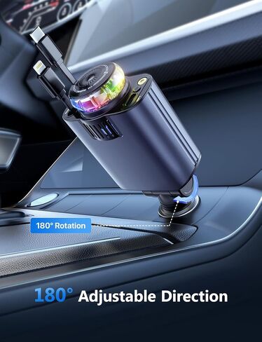 Starlight Retractable Car Charger with Car Aromatherapy Essential Oil Diffuser, Starlight in Car Roof 5 in 1 Fast, 2 Retractable Cables and USB C Car Charger Adapter,Compatible with iPhone 17 12 in Kuwait