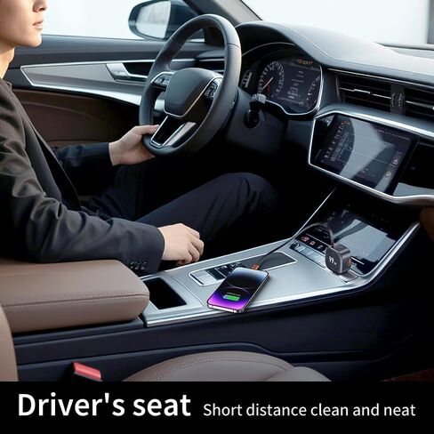 FMIIFMS Retractable Car Charger, 99W USB C Car Charger Adapter, 3-in-1 Multi Port Fast Charging Car Accessories Compatible with iPhone 17/16/15 Series in Kuwait