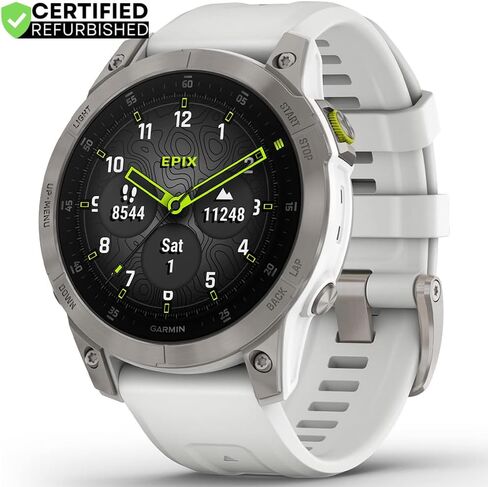 Garmin 010-N2582-20 Epix Gen 2 Premium Active Smartwatch 47 mm White Titanium (Renewed) Bundle with 2 YR CPS Enhanced Protection Pack in Kuwait