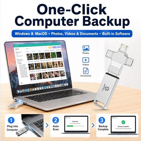 256GB Photo Stick for iPhone Android & Computer Auto Backup Photo & Video in Kuwait
