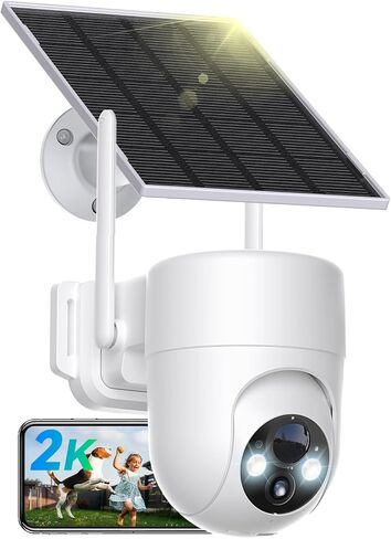 LIWAN Solar Security Cameras Wireless Outdoor, 2.4GHz WiFi, 2K Live View in Kuwait