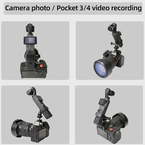 محول تركيب الحذاء البارد لجيب DJI Osmo 3/4، متوافق مع محول توسيع DJI Pocket 3/4/Xtra Muse، دعامة تثبيت علوية بزاوية قابلة للتعديل لحامل الحذاء الساخن DSLR in Kuwait