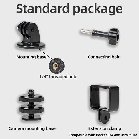 محول تركيب الحذاء البارد لجيب DJI Osmo 3/4، متوافق مع محول توسيع DJI Pocket 3/4/Xtra Muse، دعامة تثبيت علوية بزاوية قابلة للتعديل لحامل الحذاء الساخن DSLR in Kuwait