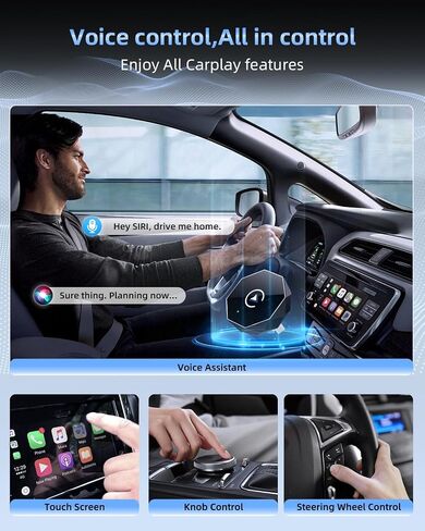 Wireless CarPlay Adapter for iPhone,Mini USB Design,2026 Upgrade with Built-in Wired for Apple CarPlay Plug and Play Fast Stable Connection Car Play for iPhone & Android (ZS01) in Kuwait