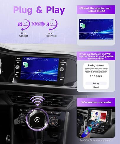 2 in 1 Mini Wireless Car Play Adapter with Apple CarPlay Adapter in Saudi Arabia