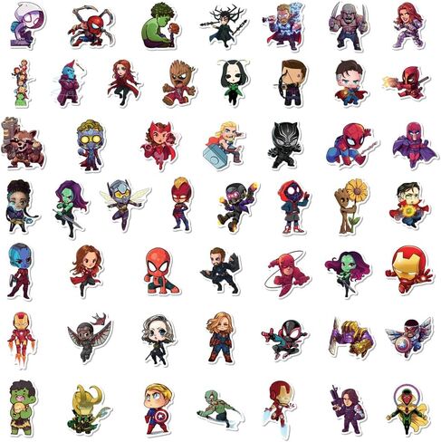 200PCS Cartoon Character Superhero Stickers for Kids Waterproof Vinyl Superhero Stickers Bulk for Water Bottles Skateboard Luggage Laptop Bumper Boys Teens Adults in Kuwait