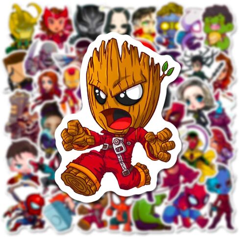 200PCS Cartoon Character Superhero Stickers for Kids Waterproof Vinyl Superhero Stickers Bulk for Water Bottles Skateboard Luggage Laptop Bumper Boys Teens Adults in Kuwait