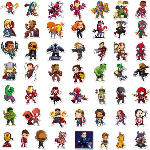 200PCS Cartoon Character Superhero Stickers for Kids Waterproof Vinyl Superhero Stickers Bulk for Water Bottles Skateboard Luggage Laptop Bumper Boys Teens Adults in Kuwait