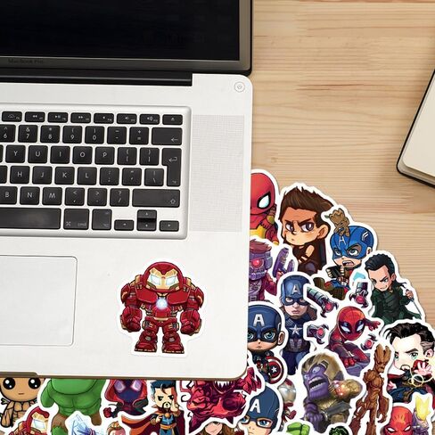 200PCS Cartoon Character Superhero Stickers for Kids Waterproof Vinyl Superhero Stickers Bulk for Water Bottles Skateboard Luggage Laptop Bumper Boys Teens Adults in Kuwait