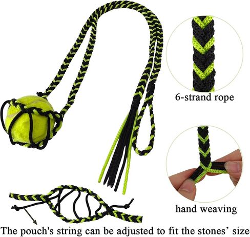 Balearic Shepherd Sling,Handcrafted Braided Slingshot, Roman Greek Throwing Sling for Stones & Tennis Balls in Kuwait
